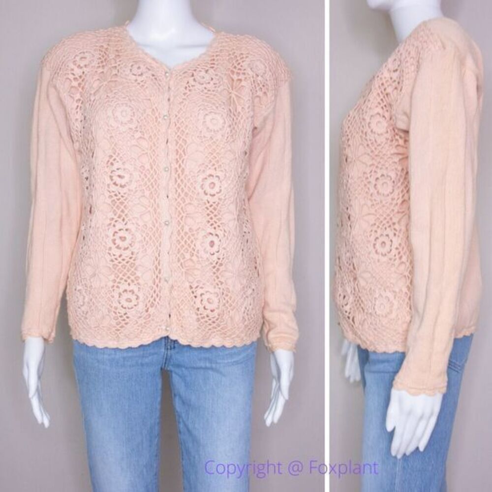 Vintage Franco's 100% cotton dusty‎ pink sweater, women's size S